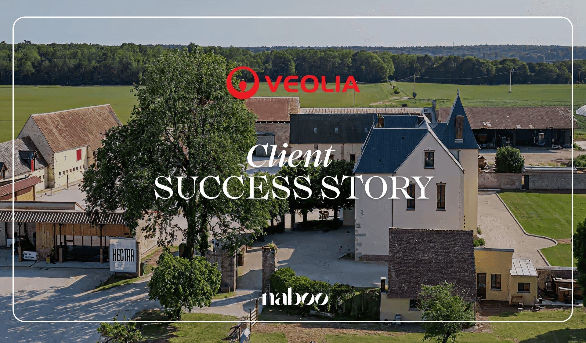 Aerial view of a historic manor and farm buildings surrounded by green fields and trees