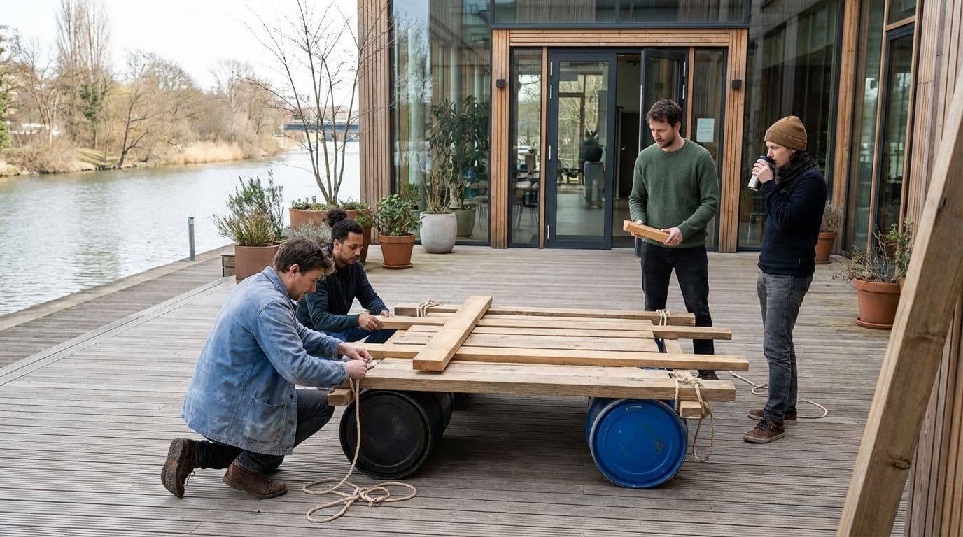 Desafío de construcción de balsas: una actividad de trabajo en equipo aventurera para la colaboración práctica