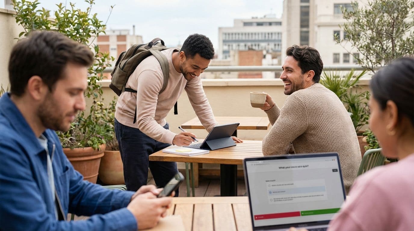 Quiz de pub : une activité classique de team building pour développer les connaissances, l’énergie et la cohésion d’équipe.