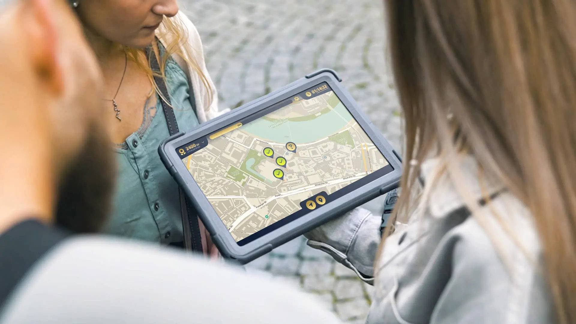 Mit dem Tablet durch die Stadt