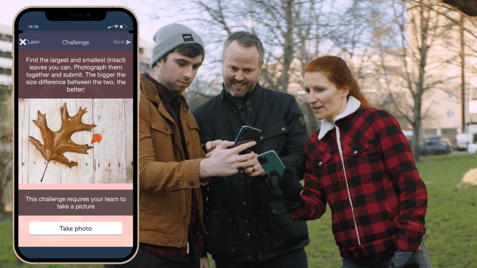 Head outside to unlock questions and challenges for points