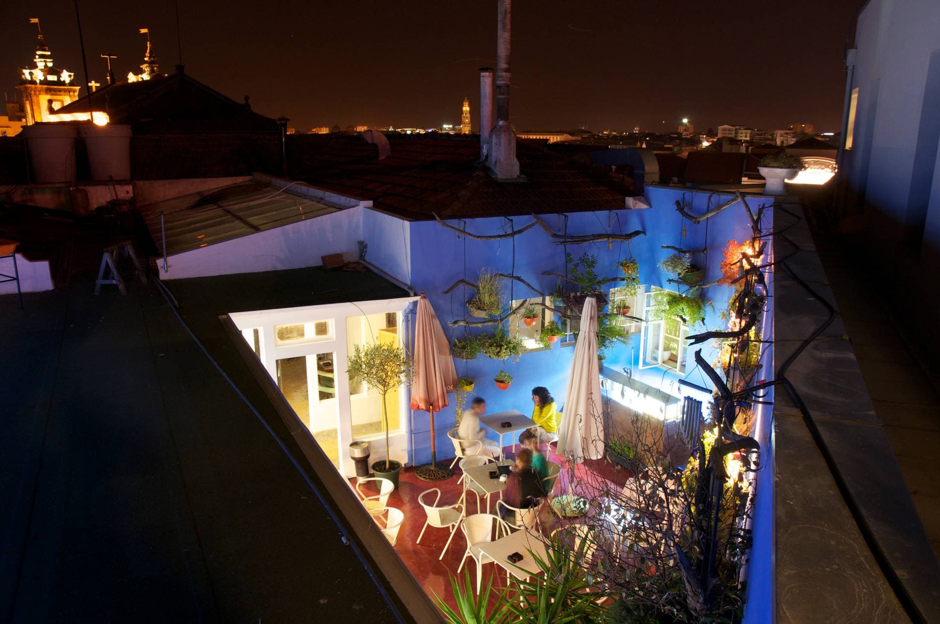 the patio from above