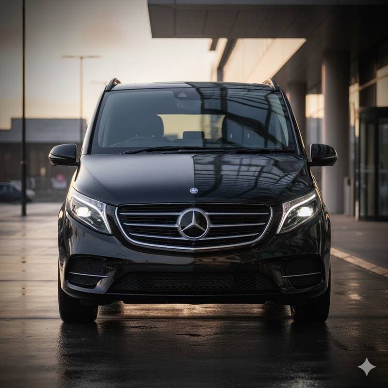 Mercedes-Benz V-Class chauffeur vehicle, ideal for executives and small group transfers.