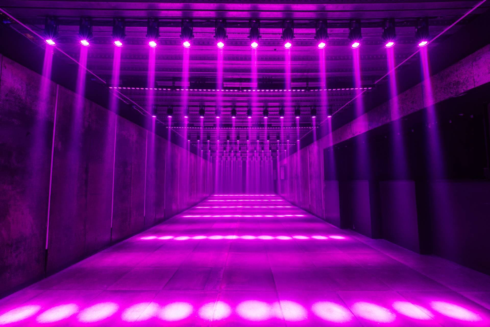 Customisable lighting in the entrance tunnel