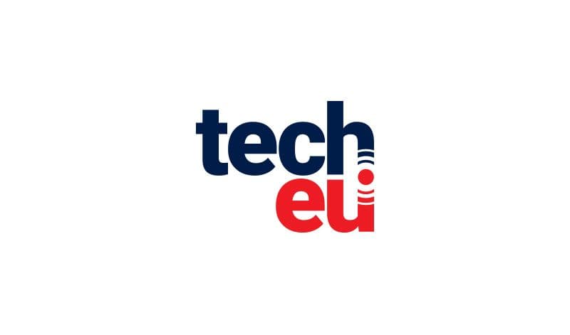 The tech.eu logo features 'tech' in dark blue and 'eu' in red, with a signal icon.