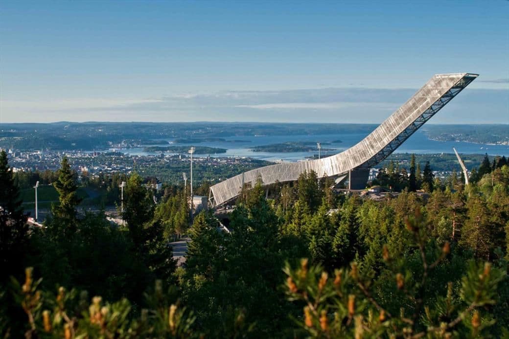 Holmenkollen ski jump in Oslo, Norway, offering a unique backdrop for corporate incentive trips.