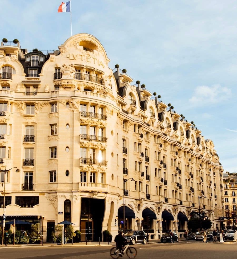 Grand historic Hotel Lutetia in Paris, France, a luxurious corporate event venue with ornate architecture.