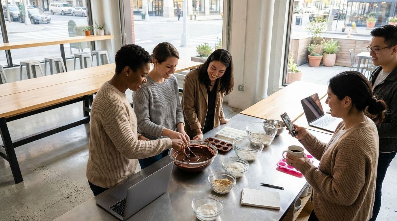 Atelier de fabrication de chocolat : une délicieuse activité de team building pour favoriser la créativité et la collaboration.