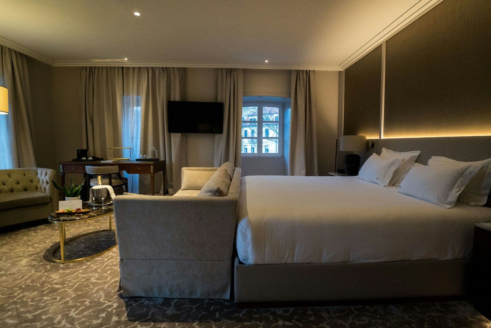 Stylish hotel bedroom suite