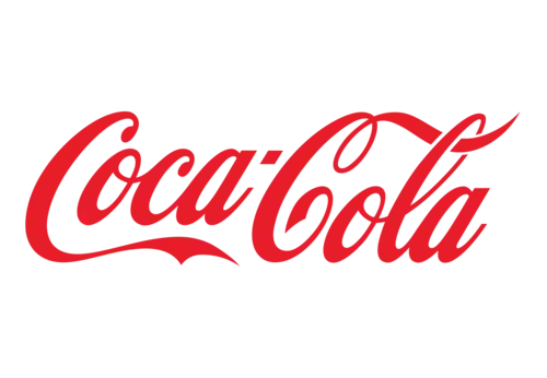 Red Coca-Cola logo in its classic script font on a black background.
