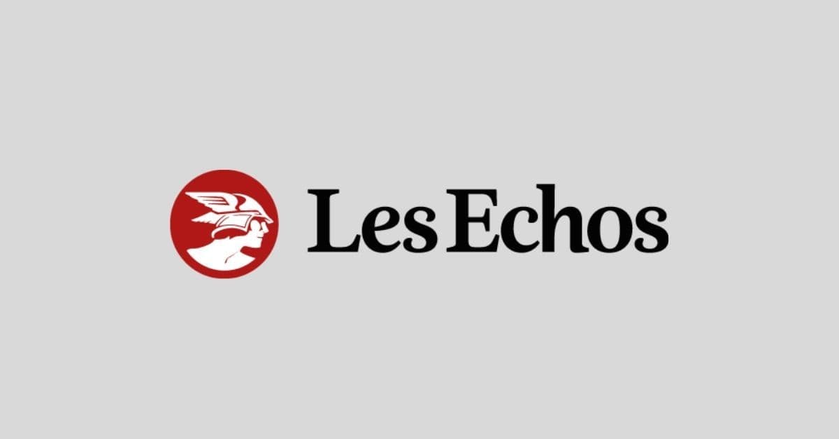 The Les Echos logo, displaying a white winged head in a red circle and black text.