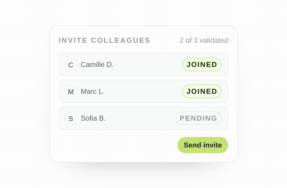 Naboo Miles animation, step 1: join by inviting 3 people