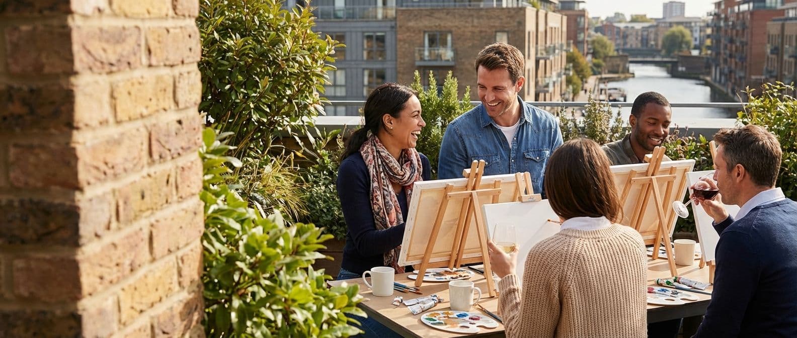 Peinture et dégustation de vin : une activité créative de team building qui allie art et convivialité.