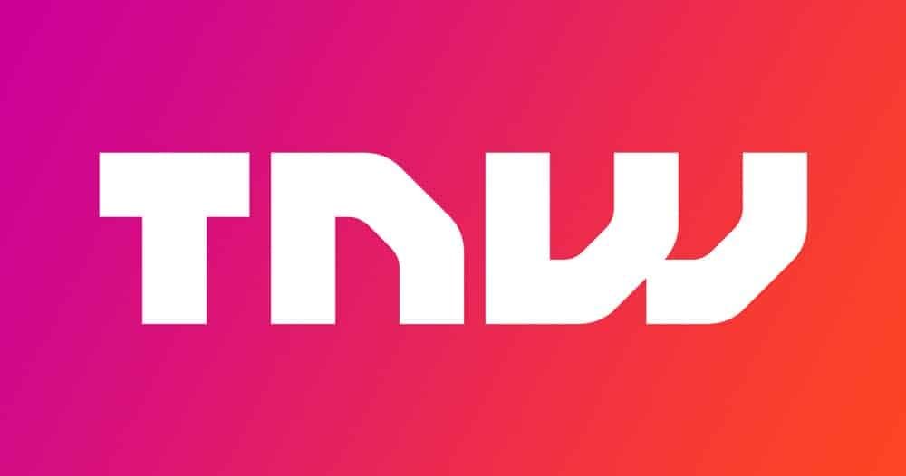White TNW logo displayed prominently on a bright pink and orange gradient background.
