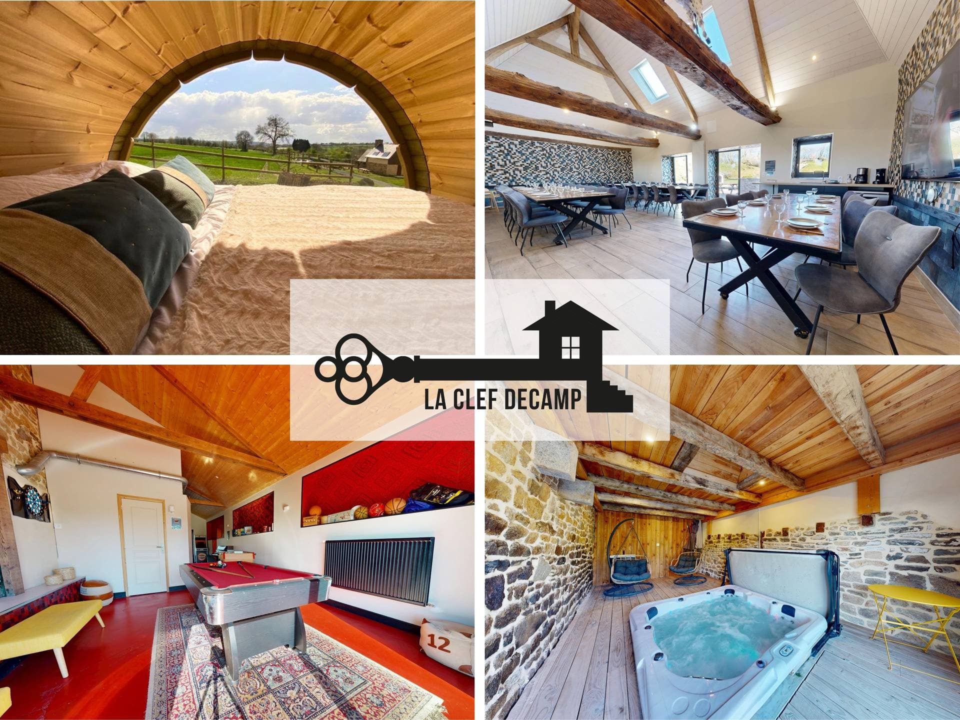 La Clef Decamp - Auberge St Vincent et Diligence 35pers 2 Gîtes : jacuzzi jeux 1