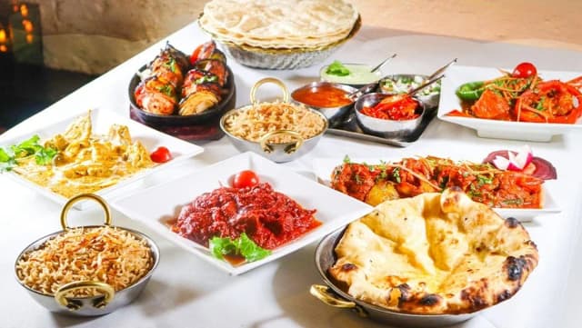 Indian Restaurant seated meal